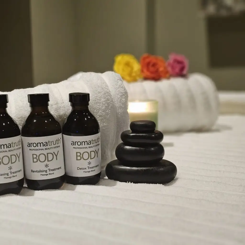 Massage oils at Zen beauty room